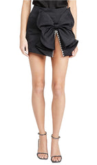 BLACK CRYSTAL BOW SKIRT