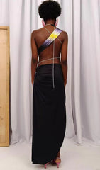 ONE SHOULDER ASYMMETRIC CUTOUT DRESS IN PURPLE