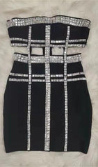 STRAPLESS MINI DRESS IN BLACK