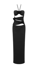 CUT OUT MAXI DRESS IN BLACK