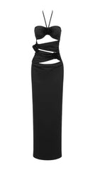 CUT OUT MAXI DRESS IN BLACK