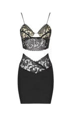 BLACK LACE STRAPPY TWO PIECES