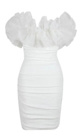 BODYCON BACKLESS MINI DRESS IN WHITE