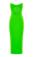 CUT OUT STRAPLESS MIDI DRESS