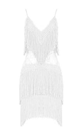 TASSEL LACE MINI DRESS IN PINK
