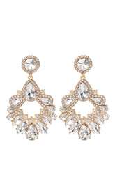 WHITE CRYSTAL CHANDELIER DROP EARRINGS