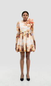 ELENA FLORAL LONG SLEEVE MINI DRESS