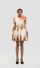 ELENA FLORAL LONG SLEEVE MINI DRESS