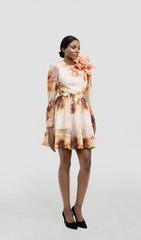 ELENA FLORAL LONG SLEEVE MINI DRESS