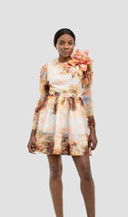 ELENA FLORAL LONG SLEEVE MINI DRESS