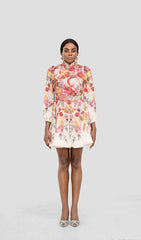 PATTI FLORAL BELT MINI DRESS
