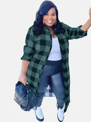 Plaid Single-Breasted Shirt Coat