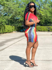 Fashion Printed Graffiti Maxi Dress