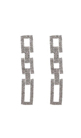 SILVER DIAMANTE CHAIN DROP EARRINGS