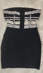 STRAPLESS MINI DRESS IN BLACK