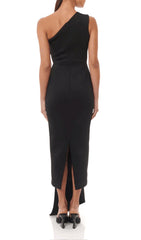 CUT OUT MIDI DRESS IN BLACK