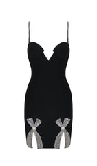 BOW-DETAIL SLEEVELESS MINI DRESS