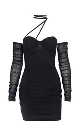 CORSET MINI DRESS IN BLACK