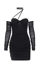 CORSET MINI DRESS IN BLACK