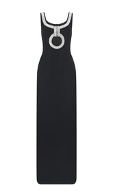 CTYSTAL MAXI DRESS IN BLACK