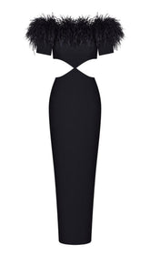 BANDAGE BACKLESS MAXI DRESS IN BLACK