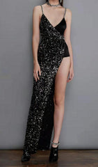 SEQUIN BANDAGE BACKLESS MINI DRESS