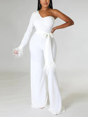 One shoulder Decor Jumpsuit