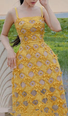 BUTTERFLY HOLLOW OUT STRAPPY MIDI DRESS