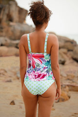 Retro Multicolor Natural Print Tankini