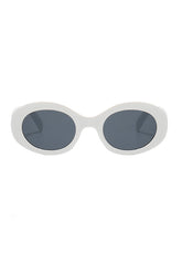 Metal Decoration Cute White Round Sunglasses