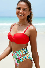 Natural Print Beachy Twisted Bikini