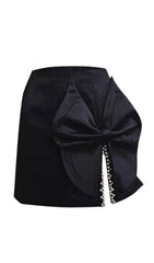 BLACK CRYSTAL BOW SKIRT