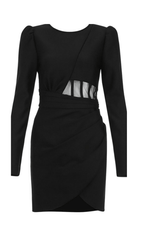BLACK MESH BANDAGE DRESS