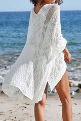 Solid Color Elegant Hollow Out Beachwear