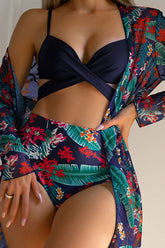 Natural Print Classic Cross Over Three Pieces