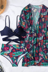 Natural Print Classic Cross Over Three Pieces