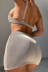 Solid Color Girly Cutout Three Pieces