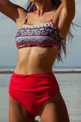 Paisley Print Classic High Waist Bikini