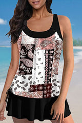 Paisley Patchwork Elegant Drawstring Tankini