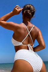 Solid Color Elegant Cutout Bikini