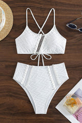 Solid Color Elegant Cutout Bikini