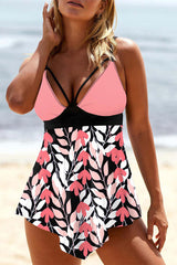 Patchwork Graphic Print Romantic Irregular Tankini