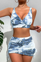 Marble Print On-trend Drawstring Three Pieces