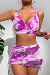 Marble Print On-trend Drawstring Three Pieces