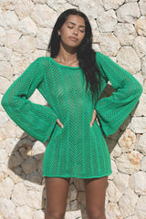 Solid Color Backless Smart Knitted Cutout Beachwear