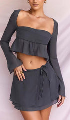 CHIFFON SUIT IN GREY
