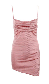 DIAMOND RUCHED MINI DRESS IN PINK