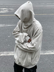 Men's Patchwork Button Down Pullover Hoodie