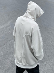 Men's Patchwork Button Down Pullover Hoodie