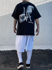 Men's Punk Hand Graphic Short Sleeve Tee